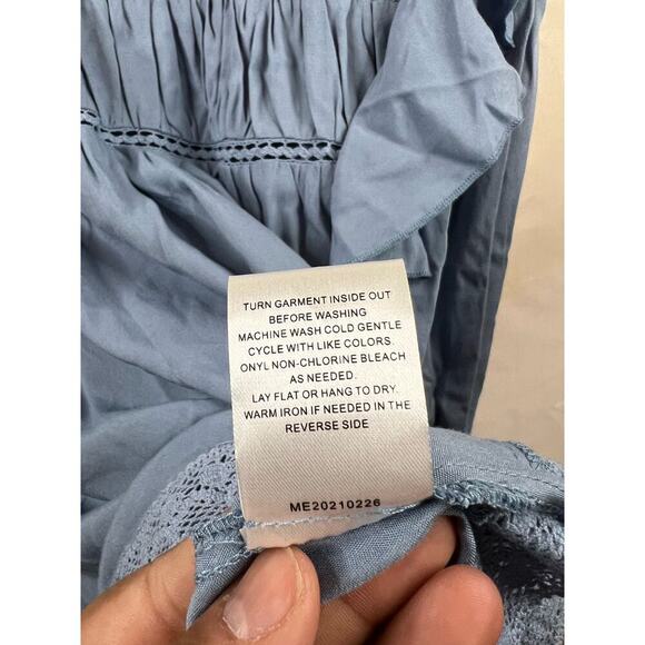 Grace and Karma Blue Ruffled Blouse - Size XL - Excellent! - Picture 3 of 5